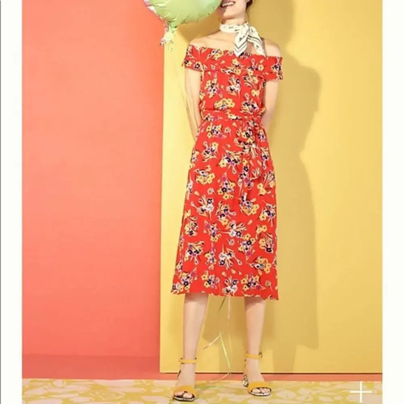 ANTHROPOLOGIE 47 of 52 Conversations Colloquial Off-The-Shoulder Dress Size 6 - Picture 1 of 11